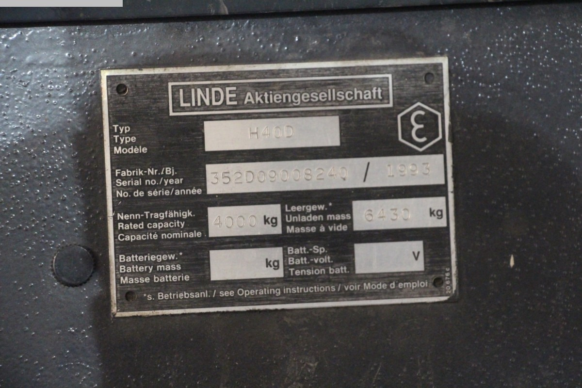 LINDE H40D - Dizel forklift: fotoğraf 4 LINDE H40D - Dizel forklift: fotoğraf 4