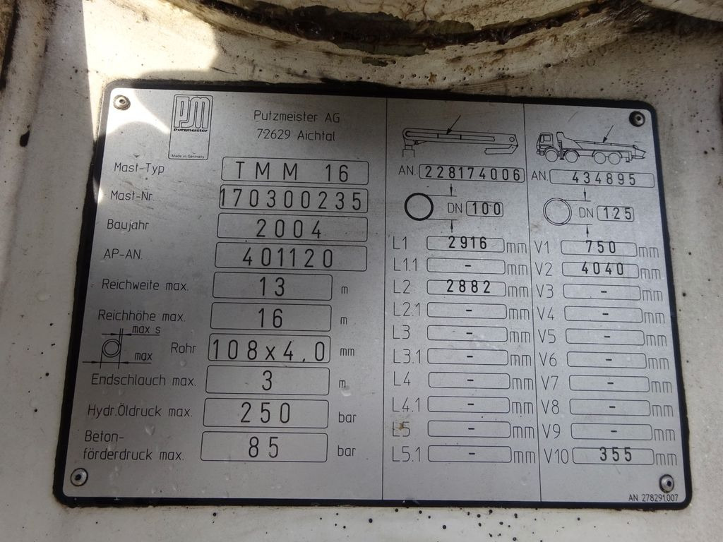 Mobil beton pompası MAN 33.410 TGA PUMI Putzmeister 16 Meter  6x4: fotoğraf 16