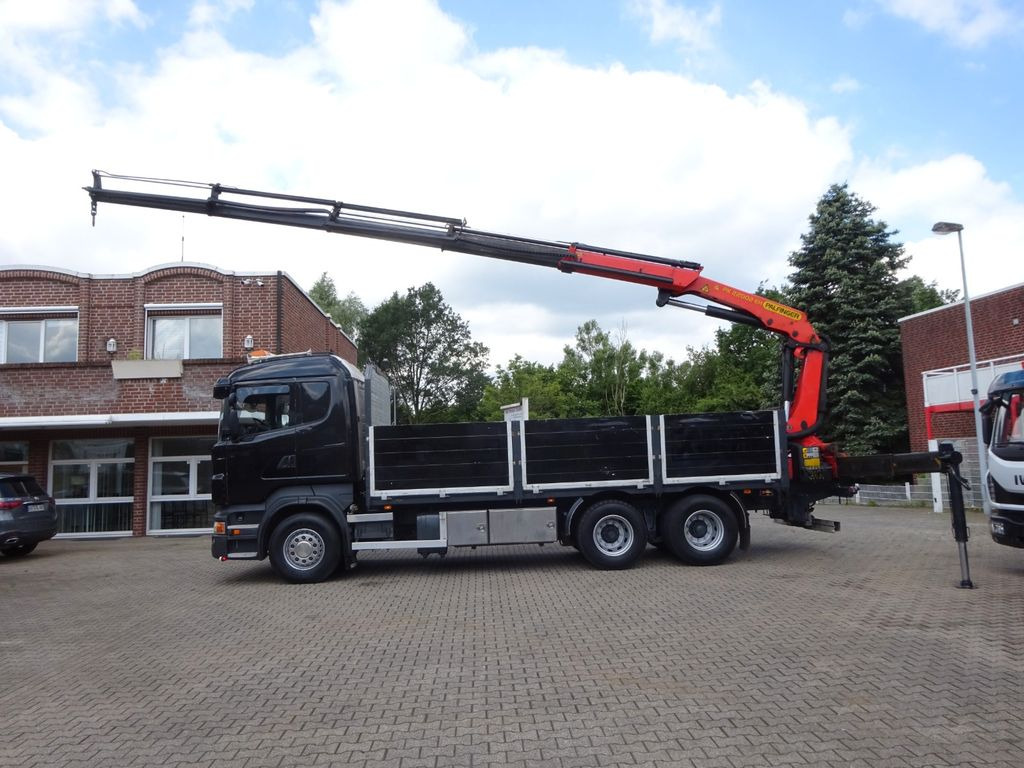 Scania R620 V8 Pritsche + PALFINGER 22002EH Kran Scania R620 V8 Pritsche + PALFINGER 22002EH Kran - Vinçli kamyon, Sal/ Açık kasa kamyon: fotoğraf 1 Scania R620 V8 Pritsche + PALFINGER 22002EH Kran Scania R620 V8 Pritsche + PALFINGER 22002EH Kran - Vinçli kamyon, Sal/ Açık kasa kamyon: fotoğraf 1