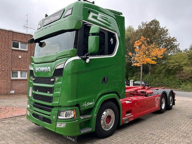 Scania S580 V8 MEILLER Abroller mit Lift+Lenkachse 6x2 - Kancalı yükleyici kamyon: fotoğraf 1 Scania S580 V8 MEILLER Abroller mit Lift+Lenkachse 6x2 - Kancalı yükleyici kamyon: fotoğraf 1