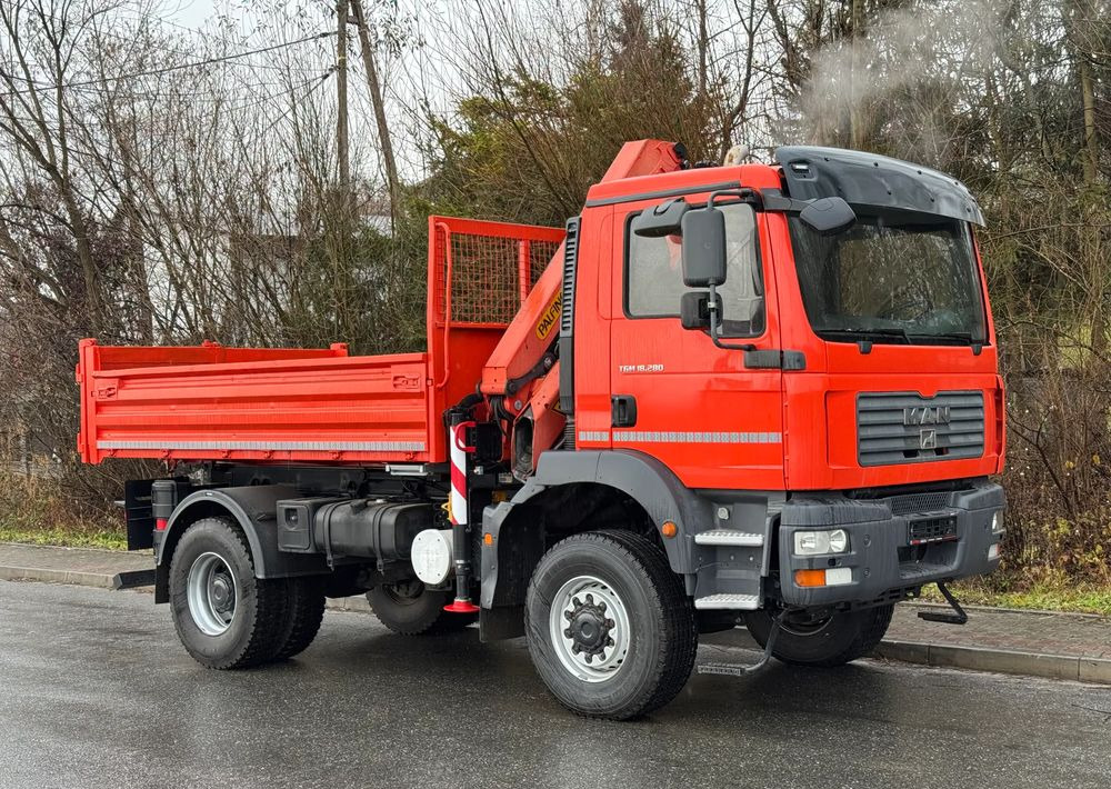 MAN * TGM 18-280 MAN 4x4 HDS Palfinger PK10500 * Kiper Wywrotka * Bardzo Dobry Stan - Damperli kamyon: fotoğraf 2 MAN * TGM 18-280 MAN 4x4 HDS Palfinger PK10500 * Kiper Wywrotka * Bardzo Dobry Stan - Damperli kamyon: fotoğraf 2