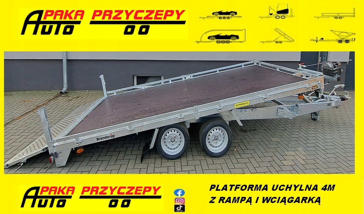 PRZYCZEPA PLATFORMA 408 CM, UCHYŁOWA Z WCIĄGARKĄ, DMC 3500 KG / PLATFORM TRAILER 408 CM, TIPPING WITH WINCH, DMC 3500 KG - Platform/ Açık kasa römork: fotoğraf 1 PRZYCZEPA PLATFORMA 408 CM, UCHYŁOWA Z WCIĄGARKĄ, DMC 3500 KG / PLATFORM TRAILER 408 CM, TIPPING WITH WINCH, DMC 3500 KG - Platform/ Açık kasa römork: fotoğraf 1