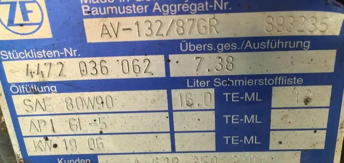 Arka aks - Otobüs ZF Hinterachse Axis ZF AV 132/87 7,38 Citaro Setra 4472036062 Achse Mercedes Por: fotoğraf 6