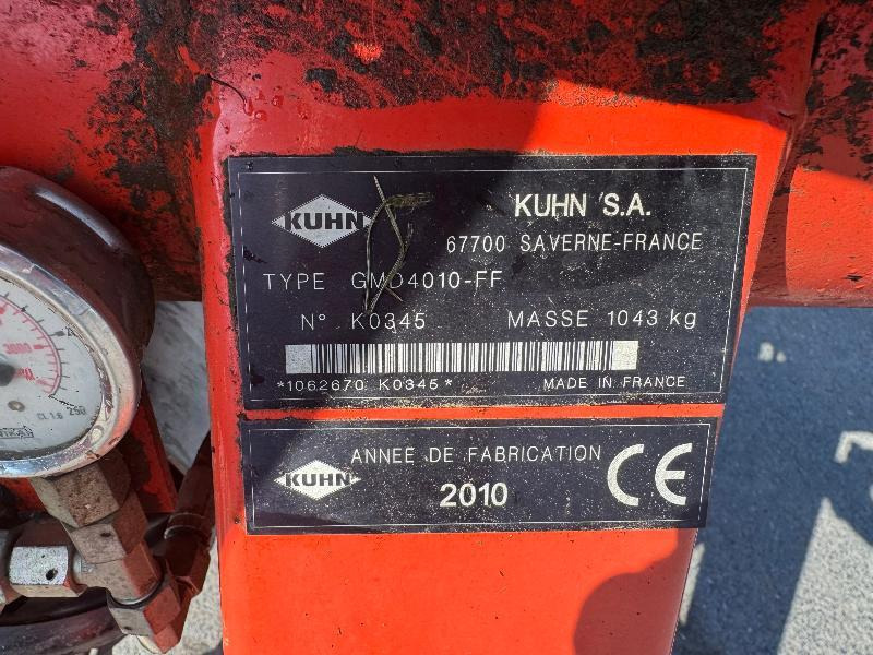 Çayır biçme makinesi KUHN GMD4010: fotoğraf 6