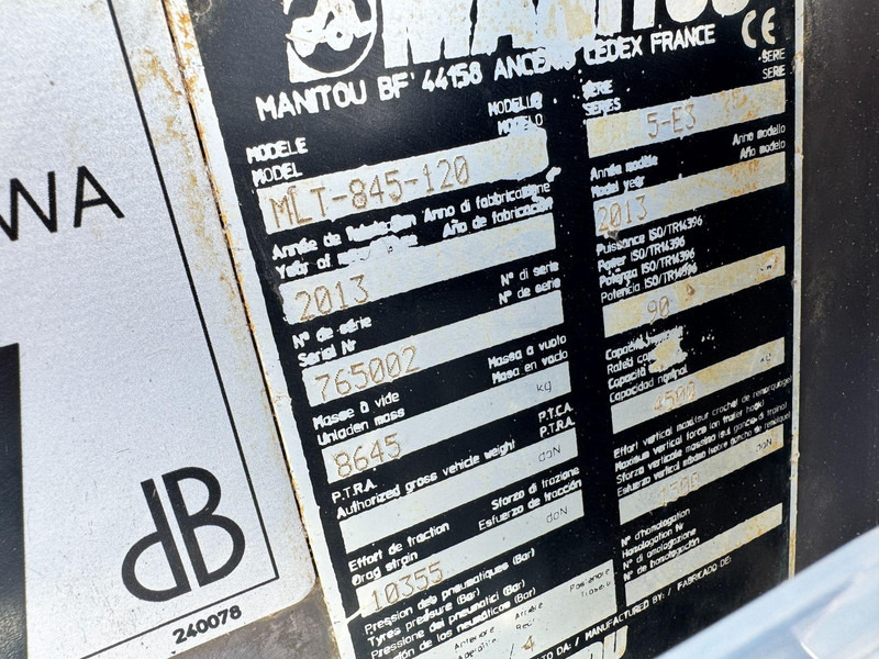 Teleskopik yükleyici Manitou MLT 845 Manitou MLT 845 Premium: fotoğraf 16