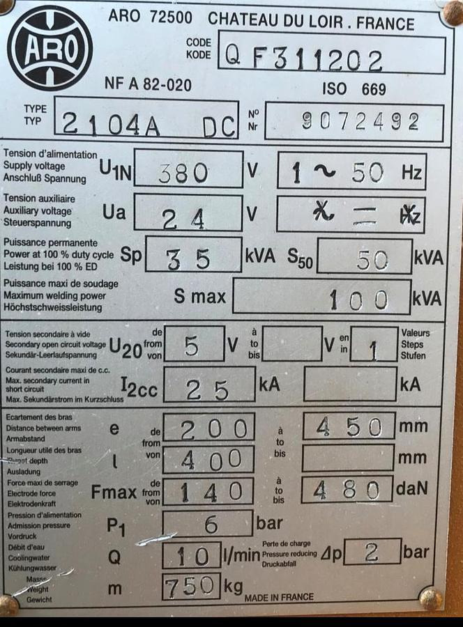 Punktschweißmaschine ARO - Kaynak ekipmanları: fotoğraf 3 Punktschweißmaschine ARO - Kaynak ekipmanları: fotoğraf 3