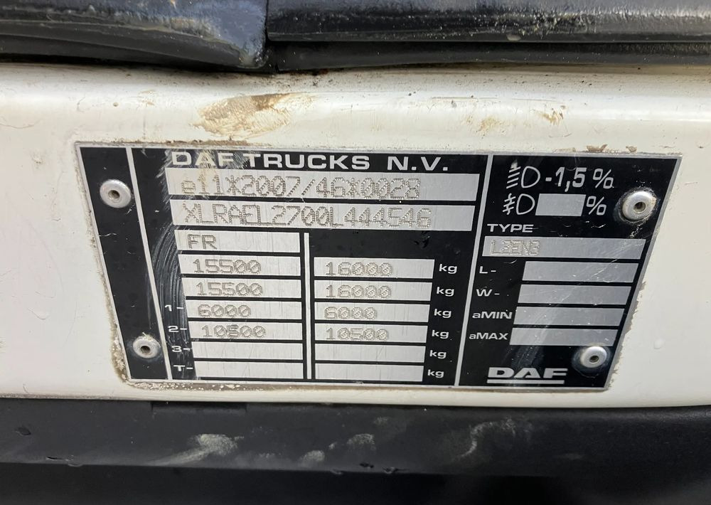 DAF Daf FL 16.250 euro 6 ramo do zabudowy - Şasi kamyon: fotoğraf 5 DAF Daf FL 16.250 euro 6 ramo do zabudowy - Şasi kamyon: fotoğraf 5