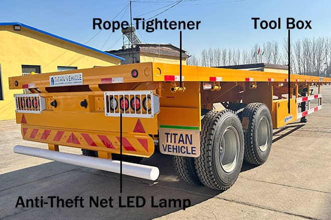 TITAN 2 Axle 40 Ft Flatbed Trailer for Sale in Uganda - Açık/ Sal dorse: fotoğraf 5 TITAN 2 Axle 40 Ft Flatbed Trailer for Sale in Uganda - Açık/ Sal dorse: fotoğraf 5