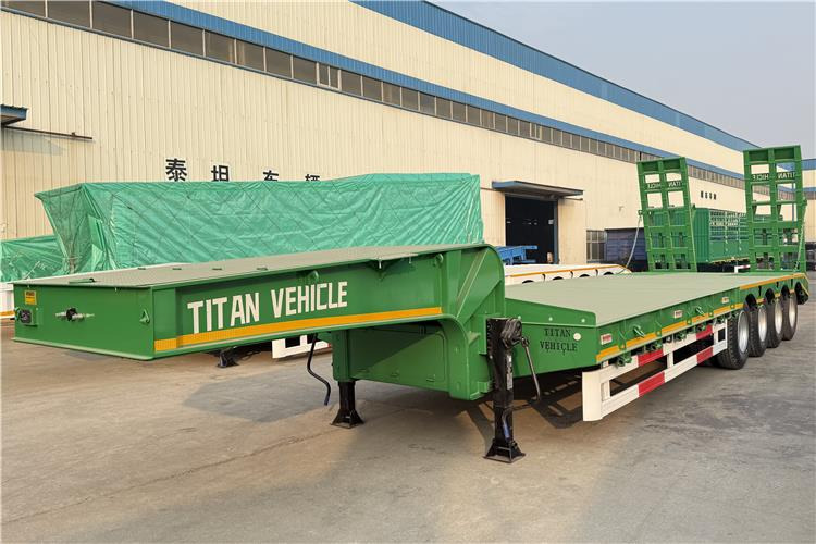 TITAN 4 Axle 100 Ton Low Bed Truck Trailer for Sale In Zimbabwe - Alçak çerçeveli platform dorse: fotoğraf 3 TITAN 4 Axle 100 Ton Low Bed Truck Trailer for Sale In Zimbabwe - Alçak çerçeveli platform dorse: fotoğraf 3