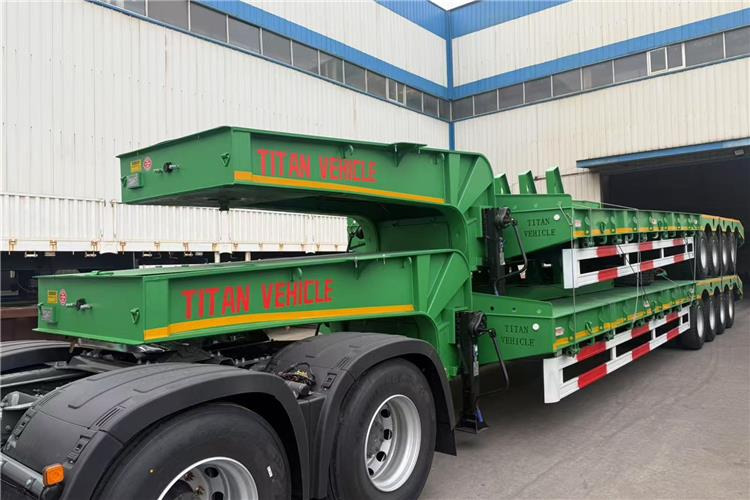 TITAN 4 Axle 100 Ton Low Bed Truck Trailer for Sale In Zimbabwe - Alçak çerçeveli platform dorse: fotoğraf 4 TITAN 4 Axle 100 Ton Low Bed Truck Trailer for Sale In Zimbabwe - Alçak çerçeveli platform dorse: fotoğraf 4