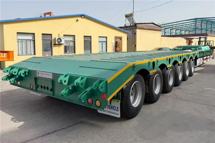 TITAN 6 Axle 80 Ton Low Loader Semi Trailer for Sale In Zambia - Alçak çerçeveli platform dorse: fotoğraf 4 TITAN 6 Axle 80 Ton Low Loader Semi Trailer for Sale In Zambia - Alçak çerçeveli platform dorse: fotoğraf 4
