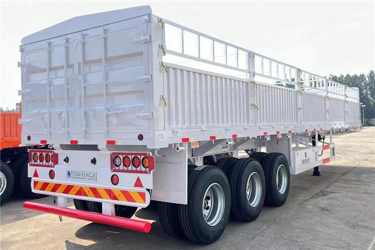 TITAN Tri Axle 60 Ton Fence Cargo Semi Trailer for Sale In Guinea - Hayvan nakil aracı dorse: fotoğraf 3 TITAN Tri Axle 60 Ton Fence Cargo Semi Trailer for Sale In Guinea - Hayvan nakil aracı dorse: fotoğraf 3