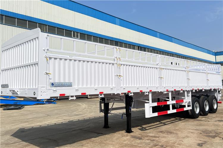 TITAN Tri Axle 60 Ton Fence Cargo Semi Trailer for Sale In Guinea - Hayvan nakil aracı dorse: fotoğraf 1 TITAN Tri Axle 60 Ton Fence Cargo Semi Trailer for Sale In Guinea - Hayvan nakil aracı dorse: fotoğraf 1