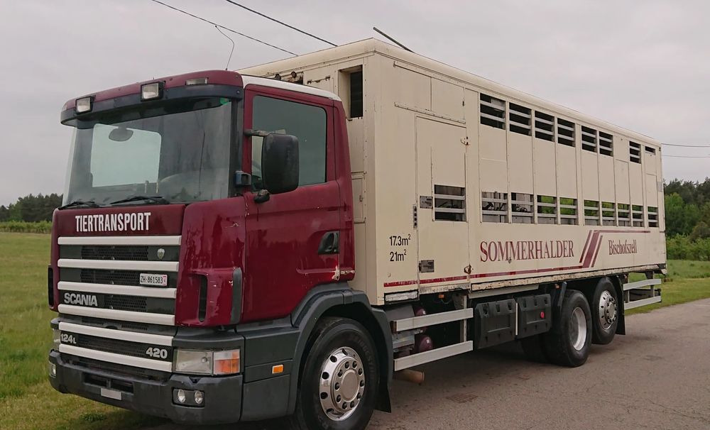 Scania 124 420 Do żywca - Hayvan nakil aracı kamyon: fotoğraf 1 Scania 124 420 Do żywca - Hayvan nakil aracı kamyon: fotoğraf 1