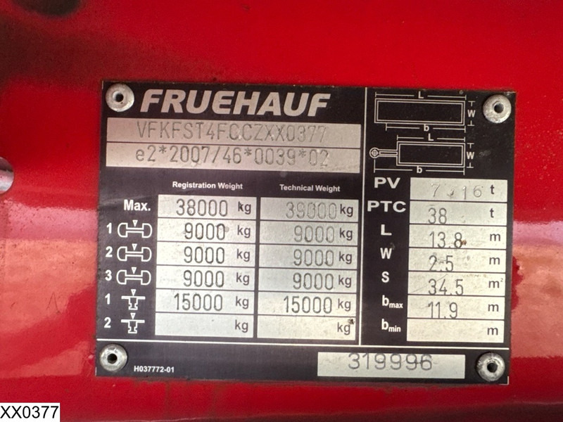 Fruehauf gesloten bak - Kapalı karoser dorse: fotoğraf 4 Fruehauf gesloten bak - Kapalı karoser dorse: fotoğraf 4