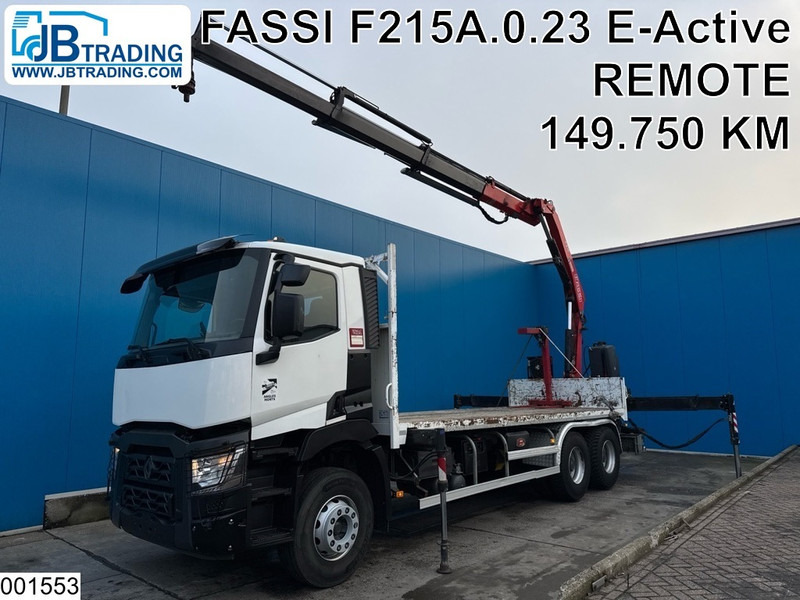 Renault C 380 6x4, EURO 6, Fassi, Steel suspension, Remote - Sal/ Açık kasa kamyon, Vinçli kamyon: fotoğraf 1 Renault C 380 6x4, EURO 6, Fassi, Steel suspension, Remote - Sal/ Açık kasa kamyon, Vinçli kamyon: fotoğraf 1