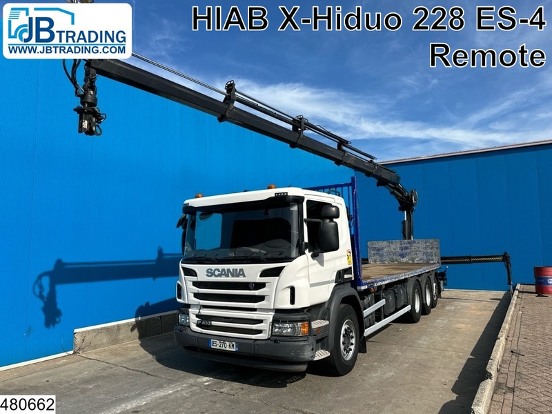 Scania P 410 8x4, EURO 6, HIAB, Remote, Steeringaxle - Sal/ Açık kasa kamyon, Vinçli kamyon: fotoğraf 1 Scania P 410 8x4, EURO 6, HIAB, Remote, Steeringaxle - Sal/ Açık kasa kamyon, Vinçli kamyon: fotoğraf 1