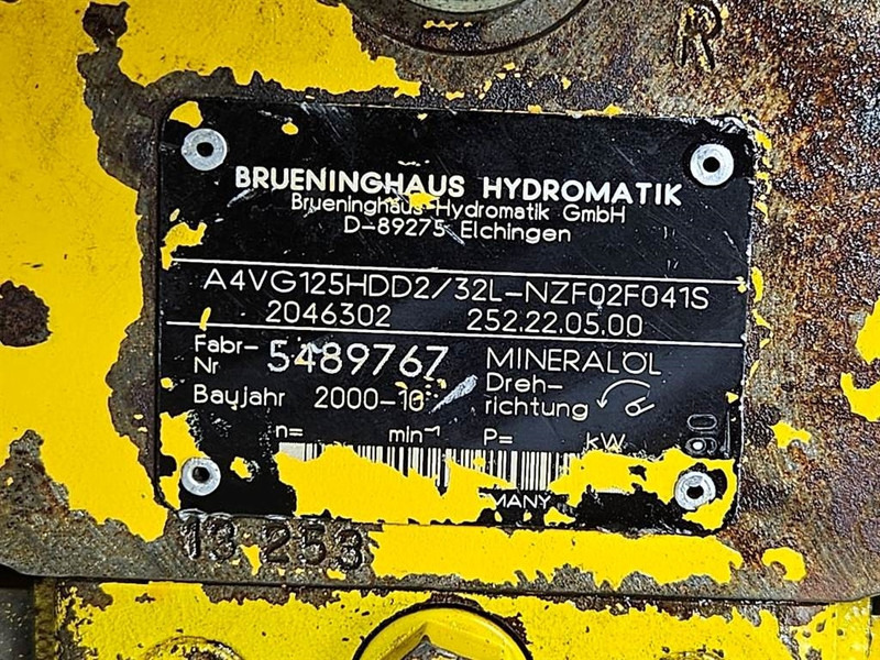 Brueninghaus Hydromatik A4VG125HDD2/32L-Drive pump/Fahrpumpe/Rijpomp - Hidrolik - İş makinaları: fotoğraf 5 Brueninghaus Hydromatik A4VG125HDD2/32L-Drive pump/Fahrpumpe/Rijpomp - Hidrolik - İş makinaları: fotoğraf 5