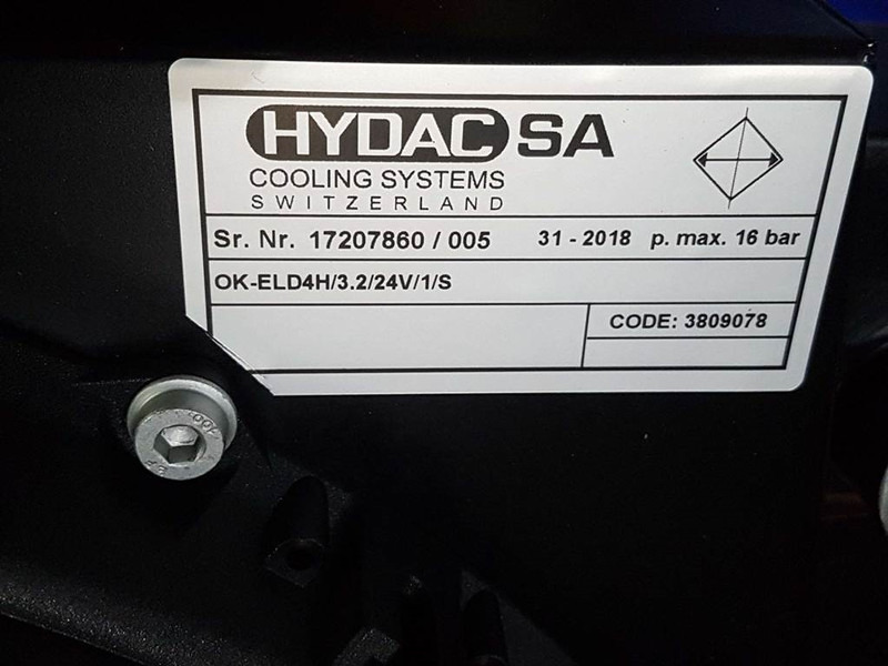 Hydac OK-ELD4H/3.2/24V/1/S-3809078-Oil cooler/Ölkü - Hidrolik - İş makinaları: fotoğraf 5 Hydac OK-ELD4H/3.2/24V/1/S-3809078-Oil cooler/Ölkü - Hidrolik - İş makinaları: fotoğraf 5