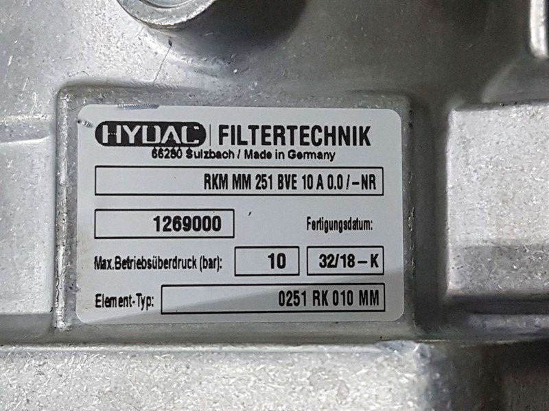Hydac RKM MM 251 BVE 10 A 0.0/-NR-1269000-Filter - Hidrolik - İş makinaları: fotoğraf 5 Hydac RKM MM 251 BVE 10 A 0.0/-NR-1269000-Filter - Hidrolik - İş makinaları: fotoğraf 5