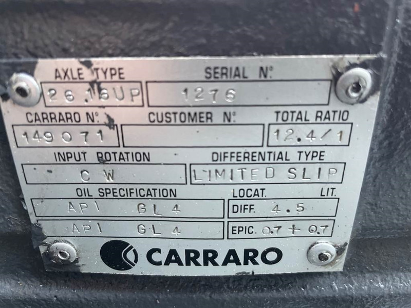 Aks ve yedek parça - İş makinaları WACKER NEUSON -Kramer-Carraro 26.16UP-149071-Axle/Achse/As: fotoğraf 6