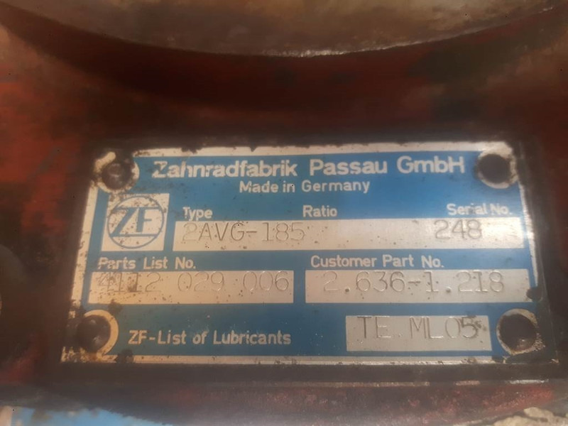 ZF 2AVG-185 - Ahlmann AL 95 - Transmission/Getriebe - Şanzıman ve yedek parça - İş makinaları: fotoğraf 2 ZF 2AVG-185 - Ahlmann AL 95 - Transmission/Getriebe - Şanzıman ve yedek parça - İş makinaları: fotoğraf 2