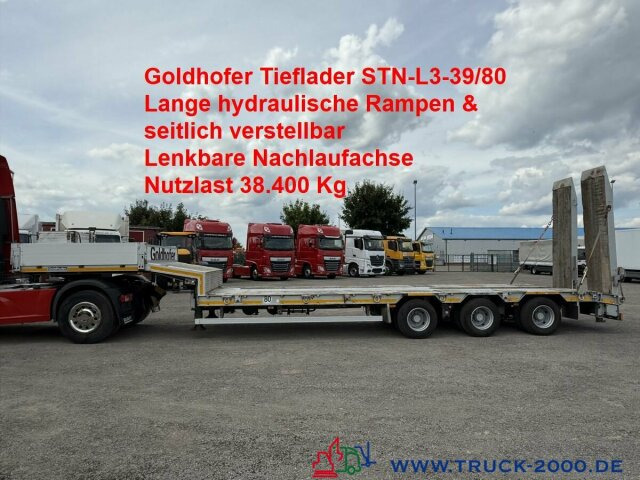 Goldhofer STN-L3-39/80 3Achsen hydraulische Rampen ABS/EBS - Alçak çerçeveli platform dorse: fotoğraf 1 Goldhofer STN-L3-39/80 3Achsen hydraulische Rampen ABS/EBS - Alçak çerçeveli platform dorse: fotoğraf 1