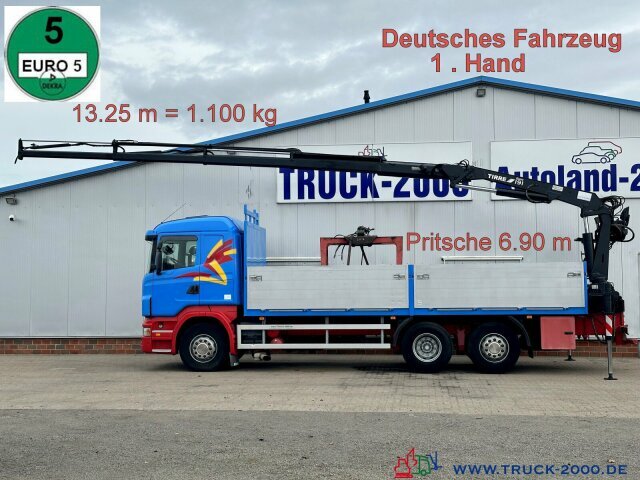 Scania R400 Atlas Tirre 191L 9m=1,7t. 7m Ladefl. 1.Hand - Sal/ Açık kasa kamyon, Vinçli kamyon: fotoğraf 1 Scania R400 Atlas Tirre 191L 9m=1,7t. 7m Ladefl. 1.Hand - Sal/ Açık kasa kamyon, Vinçli kamyon: fotoğraf 1