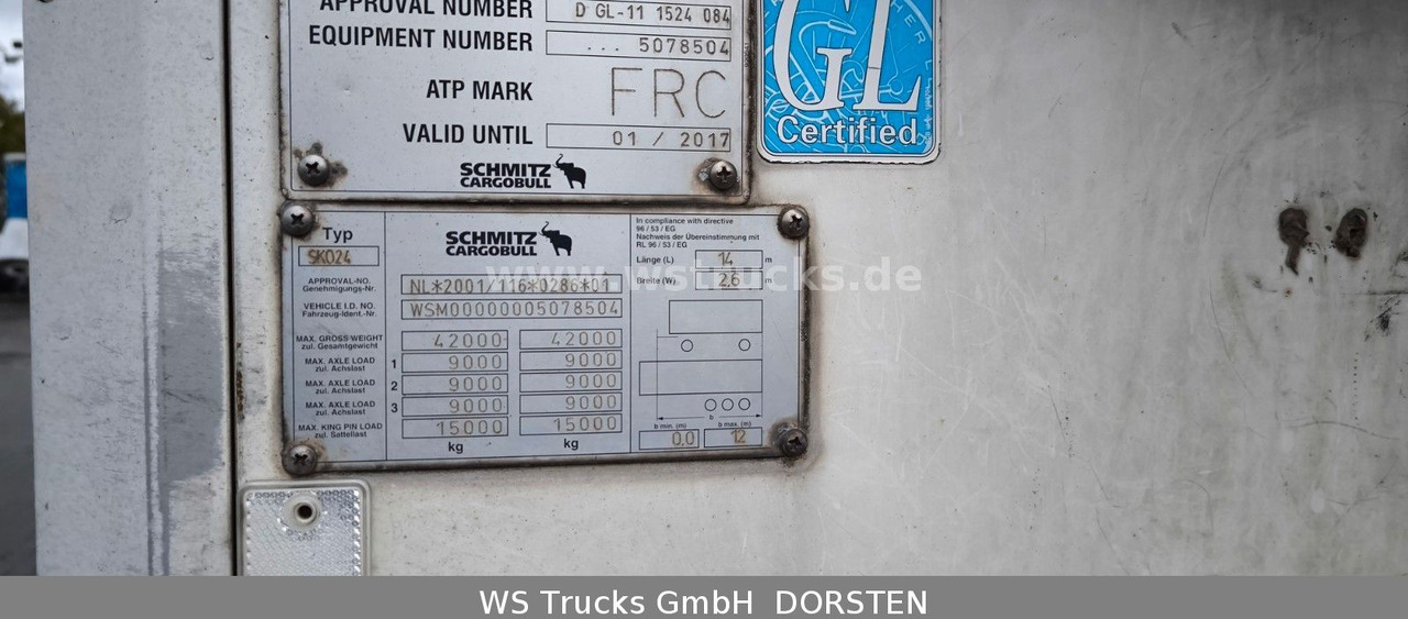 Schmitz Cargobull SKO 24 Kühlauflieger | Vector 1850 MT | LBW - Frigorifik dorse: fotoğraf 4 Schmitz Cargobull SKO 24 Kühlauflieger | Vector 1850 MT | LBW - Frigorifik dorse: fotoğraf 4