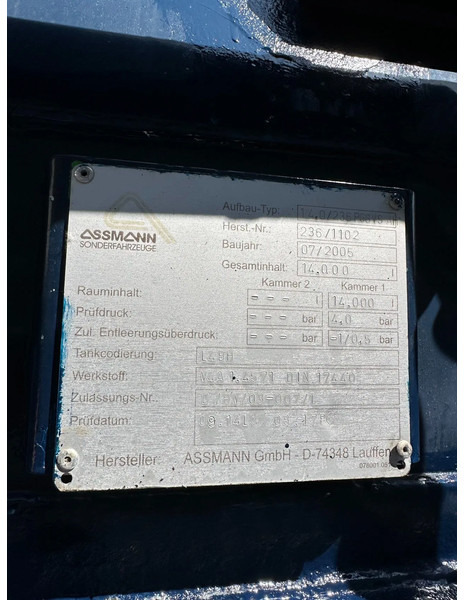 Tanker römork Diversen ASSMANN SAUG / DRUCK CHEMIE V4A EDELSTAHL: fotoğraf 10