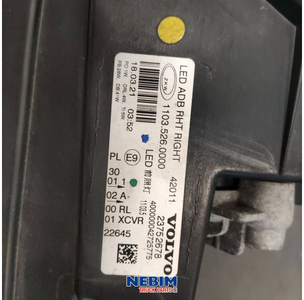 Volvo Volvo - 23752678 - Koplamp rechts FH4B - Yedek parça - Kamyon: fotoğraf 3 Volvo Volvo - 23752678 - Koplamp rechts FH4B - Yedek parça - Kamyon: fotoğraf 3