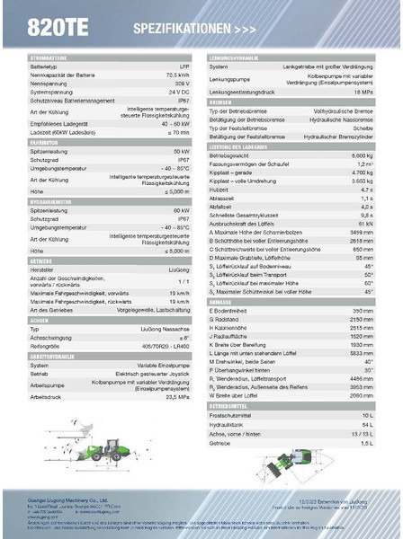 LIUGONG 820 TE vollelektrisch, 6.600 kg, 1.2 cbm - Tekerlekli yükleyici: fotoğraf 2 LIUGONG 820 TE vollelektrisch, 6.600 kg, 1.2 cbm - Tekerlekli yükleyici: fotoğraf 2