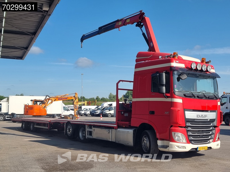 DAF XF 440 6X2 NL-combi Transporter HMF 900-K2 Kran Winch Lift-Lenkachse Euro 6 - Sal/ Açık kasa kamyon, Vinçli kamyon: fotoğraf 3 DAF XF 440 6X2 NL-combi Transporter HMF 900-K2 Kran Winch Lift-Lenkachse Euro 6 - Sal/ Açık kasa kamyon, Vinçli kamyon: fotoğraf 3