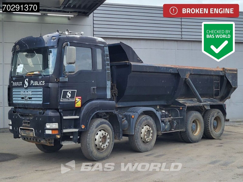 MAN TGA 35.480 8X4 BROKEN ENGINE! 16m3 tipper Steel suspension Manual Retarder Euro 2 - Damperli kamyon: fotoğraf 1 MAN TGA 35.480 8X4 BROKEN ENGINE! 16m3 tipper Steel suspension Manual Retarder Euro 2 - Damperli kamyon: fotoğraf 1
