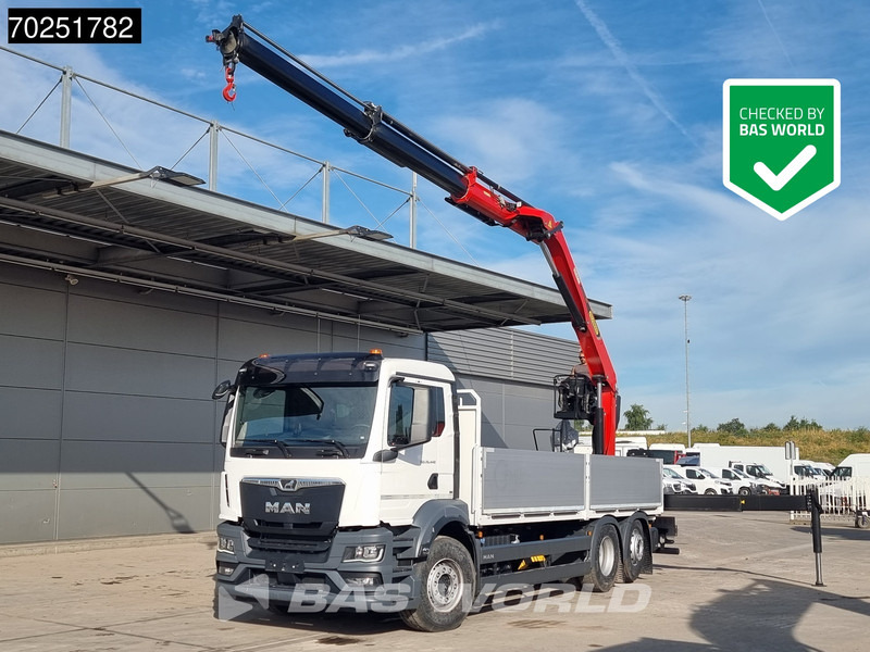 MAN TGS 26.440 6X2 NEW NL-Truck Palfinger PK20.501 L TEC3 Kran Baustoff Lift-Lenk Asche - Sal/ Açık kasa kamyon, Vinçli kamyon: fotoğraf 1 MAN TGS 26.440 6X2 NEW NL-Truck Palfinger PK20.501 L TEC3 Kran Baustoff Lift-Lenk Asche - Sal/ Açık kasa kamyon, Vinçli kamyon: fotoğraf 1
