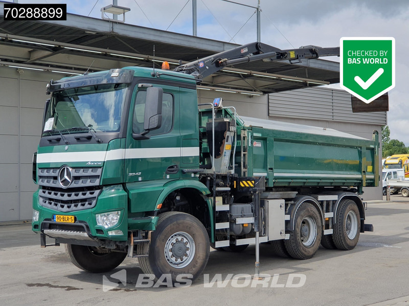 Mercedes-Benz Arocs 3342 Arocs 6X6 NL-Truck HMF 1643 Z-Crane Kran Steering Axle Big-Axle Euro 6 - Damperli kamyon, Vinçli kamyon: fotoğraf 1 Mercedes-Benz Arocs 3342 Arocs 6X6 NL-Truck HMF 1643 Z-Crane Kran Steering Axle Big-Axle Euro 6 - Damperli kamyon, Vinçli kamyon: fotoğraf 1