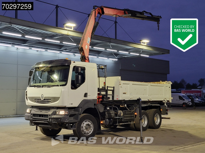Renault Kerax 370 Kerax 6X4 Fassi F150AXS.22 Crane 10m3 2-side tipper Big-Axle Steelsuspension Manual - Damperli kamyon, Vinçli kamyon: fotoğraf 1 Renault Kerax 370 Kerax 6X4 Fassi F150AXS.22 Crane 10m3 2-side tipper Big-Axle Steelsuspension Manual - Damperli kamyon, Vinçli kamyon: fotoğraf 1