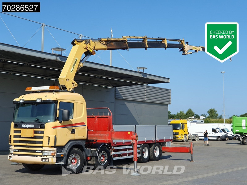 Scania 124G 470 8X4 Palfinger PK45000 C4 Crane Kran Fly-Jib Manual Steering Axle Euro 3 - Sal/ Açık kasa kamyon, Vinçli kamyon: fotoğraf 1 Scania 124G 470 8X4 Palfinger PK45000 C4 Crane Kran Fly-Jib Manual Steering Axle Euro 3 - Sal/ Açık kasa kamyon, Vinçli kamyon: fotoğraf 1
