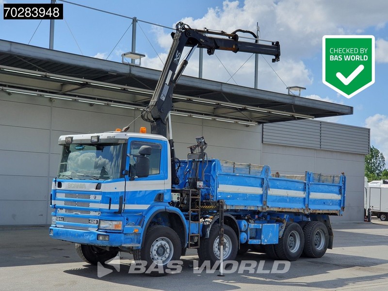 Scania G420 8X4 15m3 tipper Hiab 144 Crane Steelsuspension Manual Big-Axle Euro 3 - Damperli kamyon, Vinçli kamyon: fotoğraf 1 Scania G420 8X4 15m3 tipper Hiab 144 Crane Steelsuspension Manual Big-Axle Euro 3 - Damperli kamyon, Vinçli kamyon: fotoğraf 1