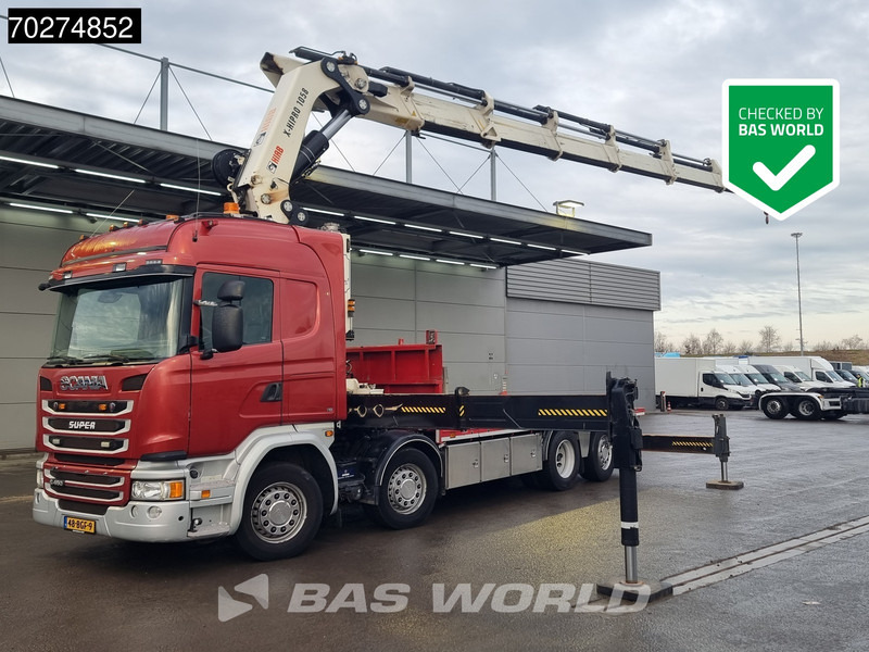Scania G450 8X2 NL-Truck Hiab X-HIPRO 1058EP-6 Kran Front stab Retarder Euro 6 - Sal/ Açık kasa kamyon, Vinçli kamyon: fotoğraf 1 Scania G450 8X2 NL-Truck Hiab X-HIPRO 1058EP-6 Kran Front stab Retarder Euro 6 - Sal/ Açık kasa kamyon, Vinçli kamyon: fotoğraf 1