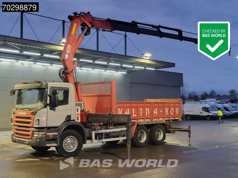 Scania P340 6X4 HMF 4220 K6 Crane Winch Tipper Full Steel Manual Gearbox - Damperli kamyon, Vinçli kamyon: fotoğraf 1 Scania P340 6X4 HMF 4220 K6 Crane Winch Tipper Full Steel Manual Gearbox - Damperli kamyon, Vinçli kamyon: fotoğraf 1