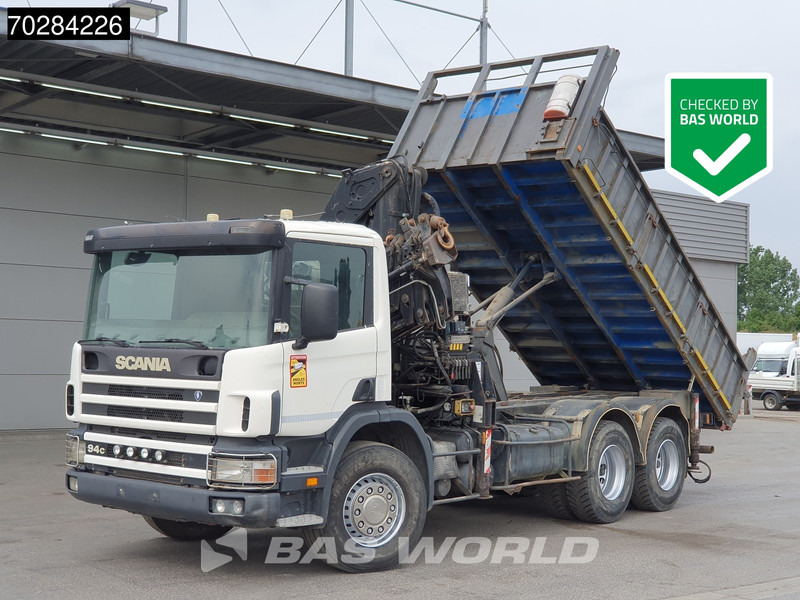 Scania P94 6X4 Hiab 330-4 Kran Crane 9m3 tipper Manual Steelsuspension Euro 3 - Damperli kamyon, Vinçli kamyon: fotoğraf 1 Scania P94 6X4 Hiab 330-4 Kran Crane 9m3 tipper Manual Steelsuspension Euro 3 - Damperli kamyon, Vinçli kamyon: fotoğraf 1