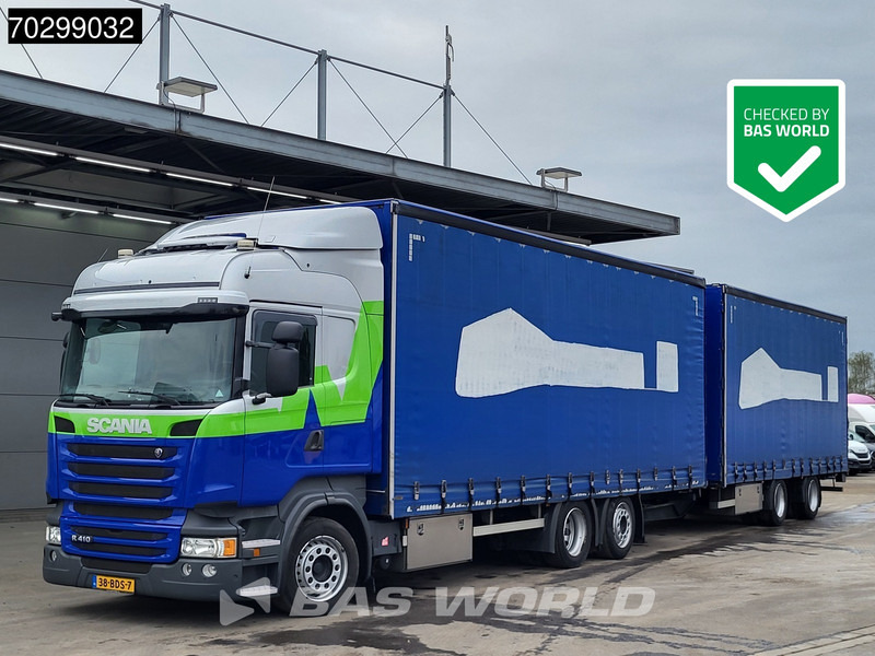 Scania R410 R 6X2 NL-Combi Curtainsides Lift+steering axle Automatic Euro 6 - Tenteli kamyon: fotoğraf 1 Scania R410 R 6X2 NL-Combi Curtainsides Lift+steering axle Automatic Euro 6 - Tenteli kamyon: fotoğraf 1