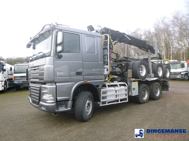DAF XF 105.510 6x4 + Loglift F281S83 crane / timber truck + dolly - Tomruk kamyonu, Vinçli kamyon: fotoğraf 1 DAF XF 105.510 6x4 + Loglift F281S83 crane / timber truck + dolly - Tomruk kamyonu, Vinçli kamyon: fotoğraf 1