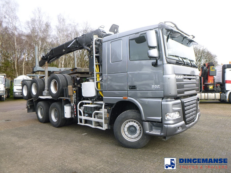 DAF XF 105.510 6x4 + Loglift F281S83 crane / timber truck + dolly - Vinçli kamyon: fotoğraf 2 DAF XF 105.510 6x4 + Loglift F281S83 crane / timber truck + dolly - Vinçli kamyon: fotoğraf 2