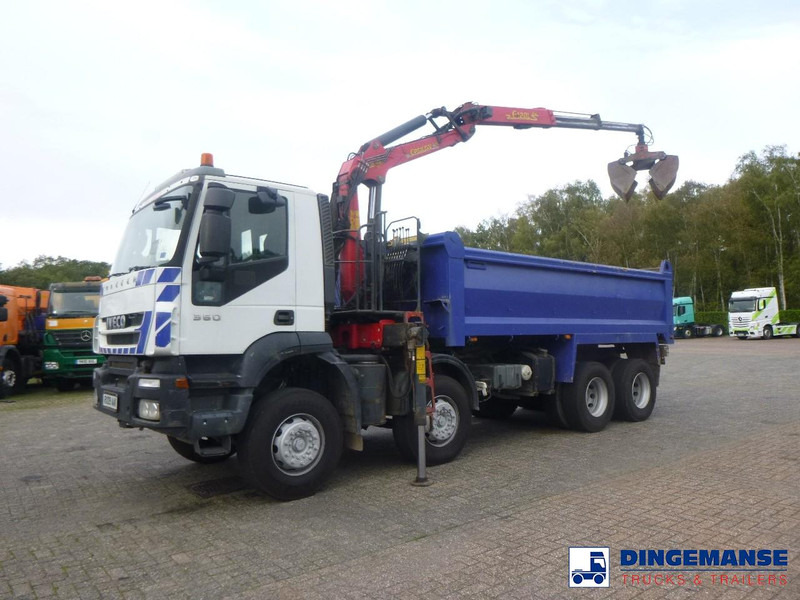 Iveco AD340T36 8x4 RHD tipper + Palfinger E120 plus + grapple - Vinçli kamyon: fotoğraf 1 Iveco AD340T36 8x4 RHD tipper + Palfinger E120 plus + grapple - Vinçli kamyon: fotoğraf 1