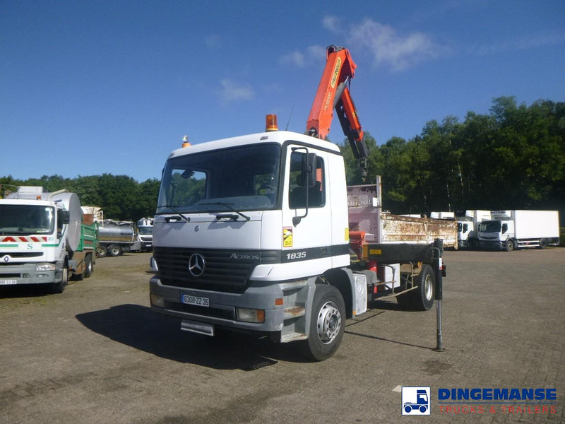 Mercedes-Benz Actros 1835 4x2 tipper + Palfinger PK12000 - Vinçli kamyon: fotoğraf 1 Mercedes-Benz Actros 1835 4x2 tipper + Palfinger PK12000 - Vinçli kamyon: fotoğraf 1
