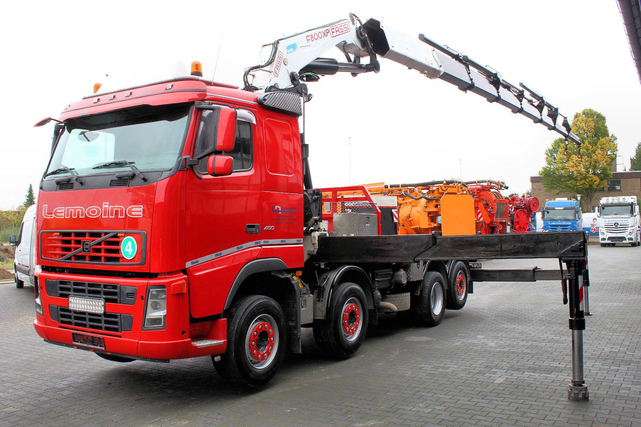 Volvo FM 480 8x2 Pritsche + FASSI F800XP Kran 6x - Sal/ Açık kasa kamyon, Vinçli kamyon: fotoğraf 3 Volvo FM 480 8x2 Pritsche + FASSI F800XP Kran 6x - Sal/ Açık kasa kamyon, Vinçli kamyon: fotoğraf 3