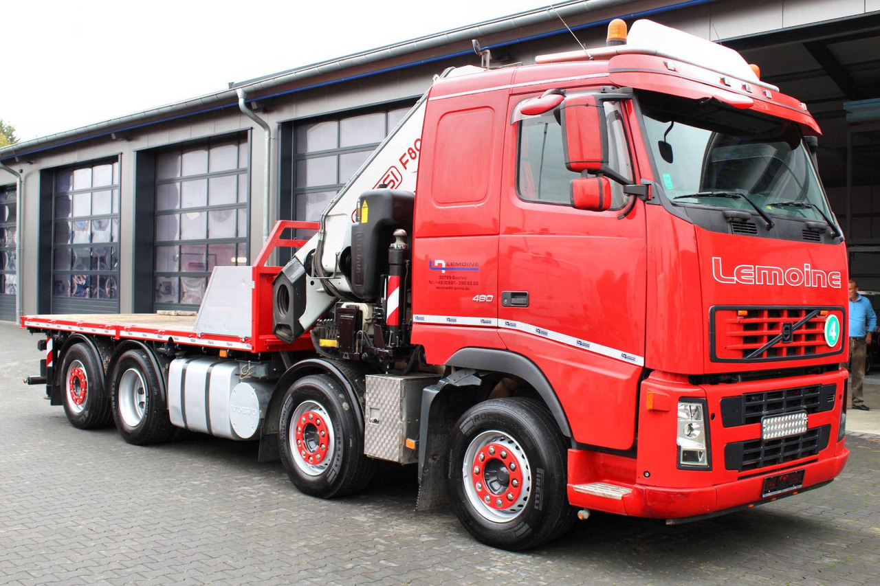 Volvo FM 480 8x2 Pritsche + FASSI F800XP Kran 6x - Sal/ Açık kasa kamyon, Vinçli kamyon: fotoğraf 1 Volvo FM 480 8x2 Pritsche + FASSI F800XP Kran 6x - Sal/ Açık kasa kamyon, Vinçli kamyon: fotoğraf 1