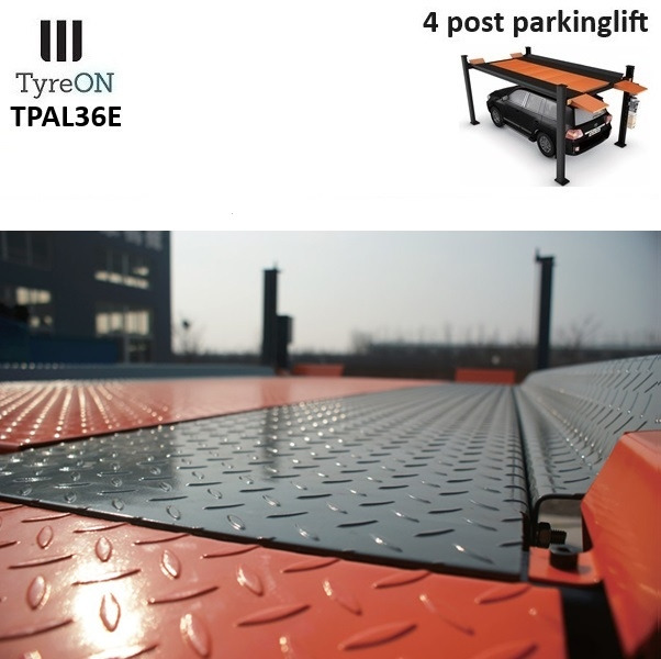 TPAL36E 4 post parking lift- 3.6T - Height 222 cm - 480 cm runways - Electric release - For indoor and outdoor use - 230V - Park 2 vehicles on top of each - Garaj ekipman: fotoğraf 4 TPAL36E 4 post parking lift- 3.6T - Height 222 cm - 480 cm runways - Electric release - For indoor and outdoor use - 230V - Park 2 vehicles on top of each - Garaj ekipman: fotoğraf 4